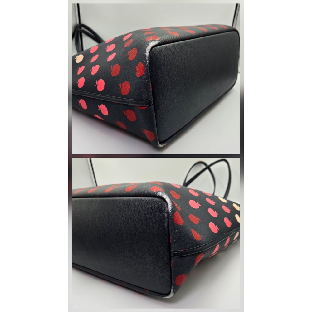 Kate Spade‎ New York Apple Print Tote Bag Black Red Pink - Picture 6 of 10